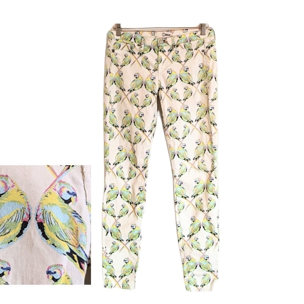 Dittos Parrot low rise jeggins size 27 animal graphic pants A3